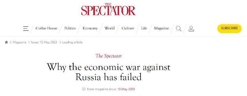 ❗Proč ekonomická válka proti Rusku selhala? Britský časopis Spectator píše o neúspěchu z?...
