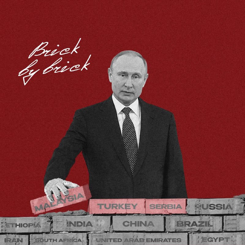 Putin buduje nový svět  Na internetu se rozšířil plakát, kde Putin přidává nové členy do ...