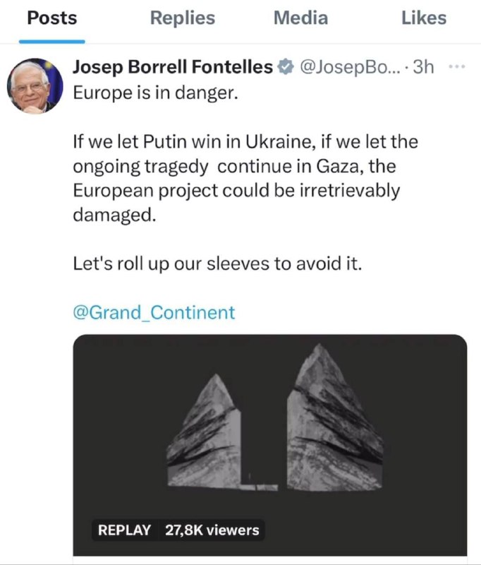 ⚡️🇪🇺🇺🇸"Evropa je v ohrožení", řekl šéf evropské diplomacie Borrell.....