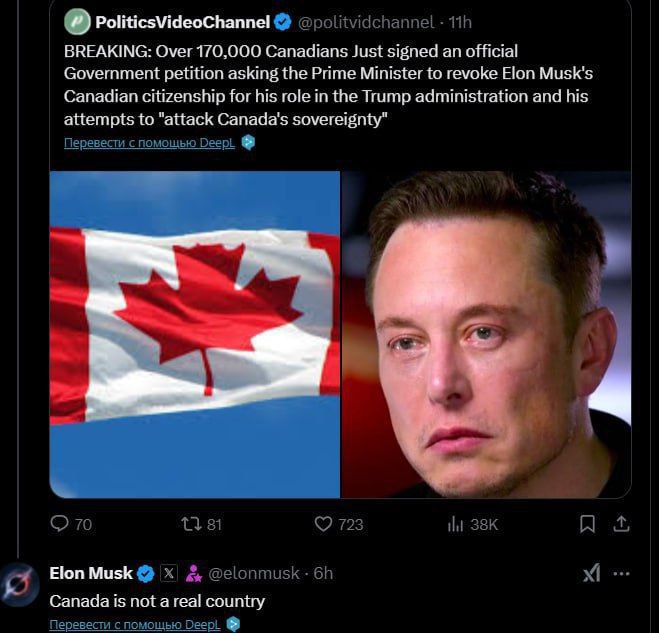 🇺🇸🇨🇦 "Kanada není skutečná země"Takto Elon Musk komentoval zprávu, že v?...