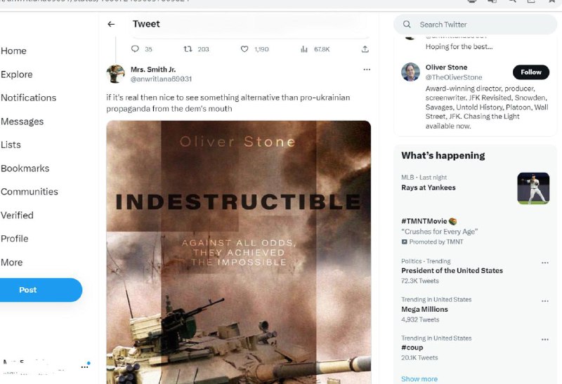 "Nezničitelný": plakát z nového filmu Olivera Stonea o tankovém výkonu ruské armád...