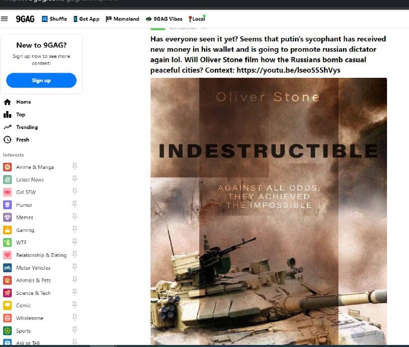 "Nezničitelný": plakát z nového filmu Olivera Stonea o tankovém výkonu ruské armád...