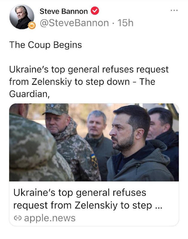 "Puč začíná" - Trumpův bývalý poradce Steve Bannon komentoval fámy o rezignaci Zal...