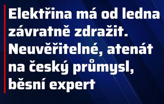 Regulovaná složka elektřiny pro domácnosti vzroste podle návrhu ERÚ oproti letošnímu roku o ...