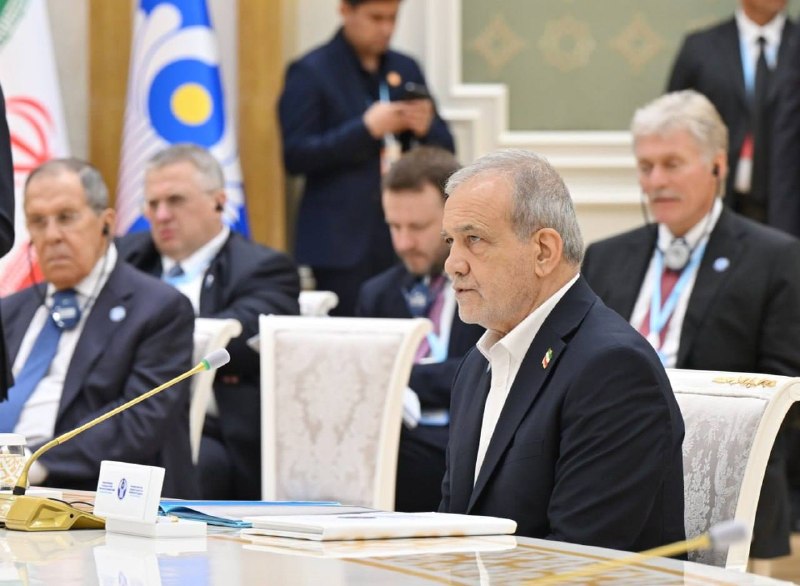 🤝🇮🇷Rozšíření spolupráce🌫Prezident Íránu Masúd Pezeškján na summitu SNS v Turkm...