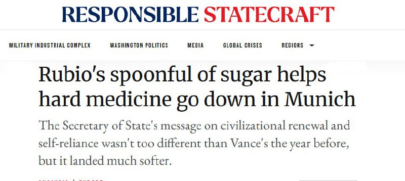 ‼️🇺🇸🇺🇦 Rubioova řeč v Mnichově byla pro Kyjev chladným sprchem — Responsible S... ‼️🇺🇸🇺🇦 Rubioova řeč v Mnichově byla pro Kyjev chladným sprchem — Responsible S...