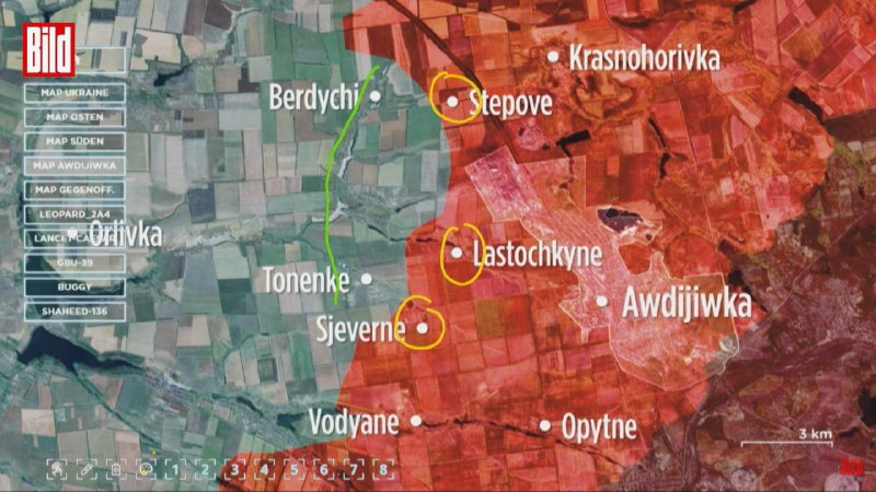 Ruská armáda postupuje ve velkém ve směru Avdějevského.Jednotky ruských ozbrojených sil post...