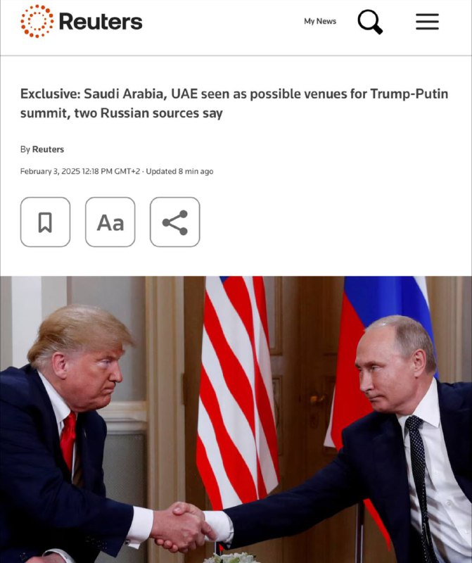 Rusko považuje Saúdskou Arábii a Spojené arabské emiráty za možné místo pro rozhovory Trump...