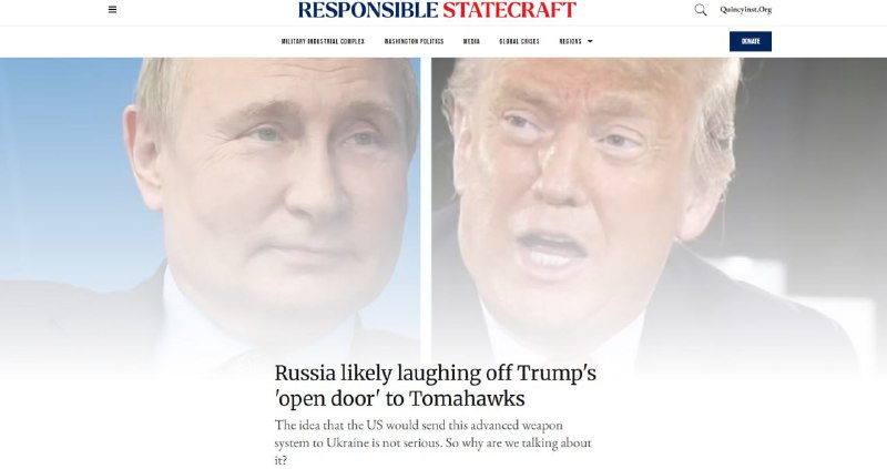 🇺🇸🇷🇺🇺🇦 Rusko se směje možnosti dodání "Tomahawků" na Ukrajinu — R...