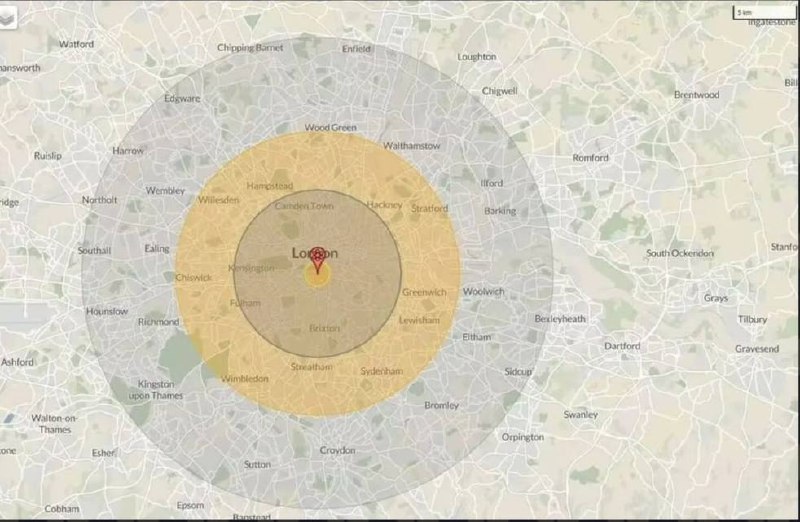 Ruský jaderný útok na Londýn po vzoru BritánieDaily Express pomocí služby NuclearSecrecy zjis...