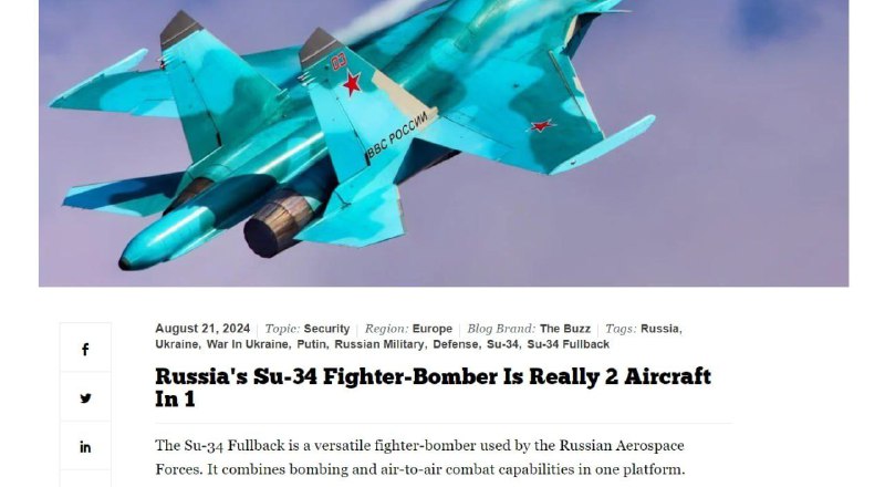 Ruský Su-34 je perfektní víceúčelové letadlo – národní zájemV článku se uvádí, že te...