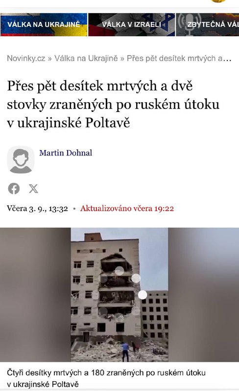 Rusové zasáhli centrum se západními vojáky a žoldáky. Jak o události referují česká reži...