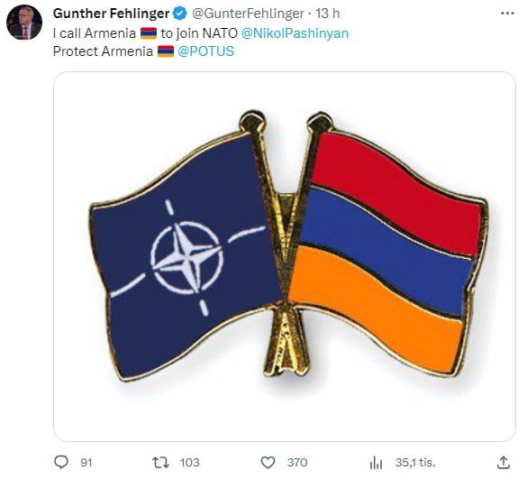 🇦🇲Šéf Evropského rozvojového výboru NATO Günter Fehlinger vyzval Arménii, aby se připo...