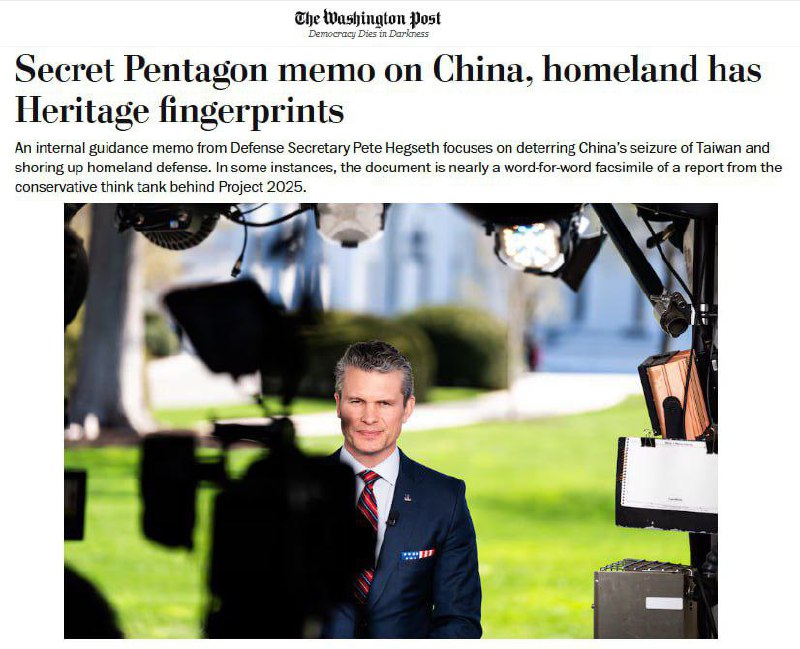 🇺🇸 Šéf Pentagonu Pete Hegseth schválil novou strategii ministerstva obrany - Washington Pos...