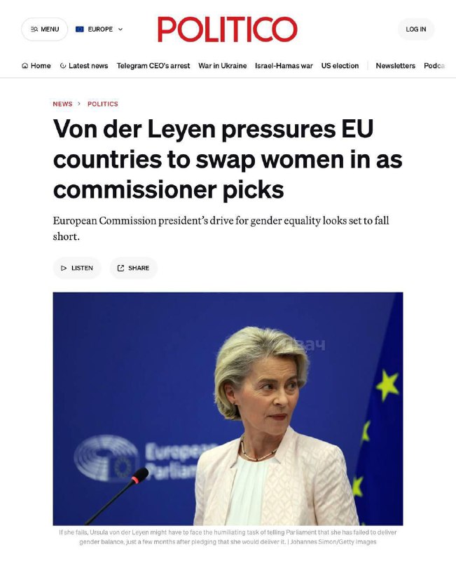 Šéfka Evropské Komise požadovala, aby na posty v EK bylo nominováno více žen a aby muži byli...