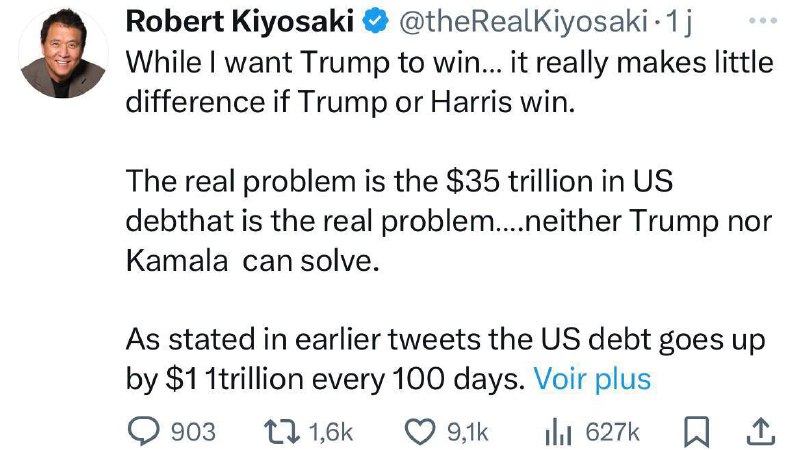 Skutečným problémem je dluh ve výši 35 bilionů dolarů, který nedokáže vyřešit ani Trump,...