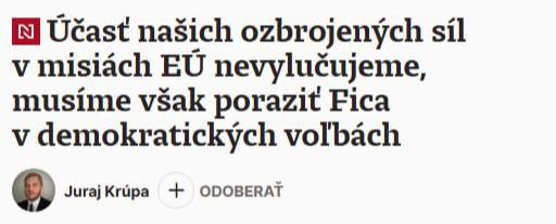🇸🇰 Slovensko Slovenská opozice slíbila poslat na Ukrajinu mírové jednotky, pokud vyhrají ...