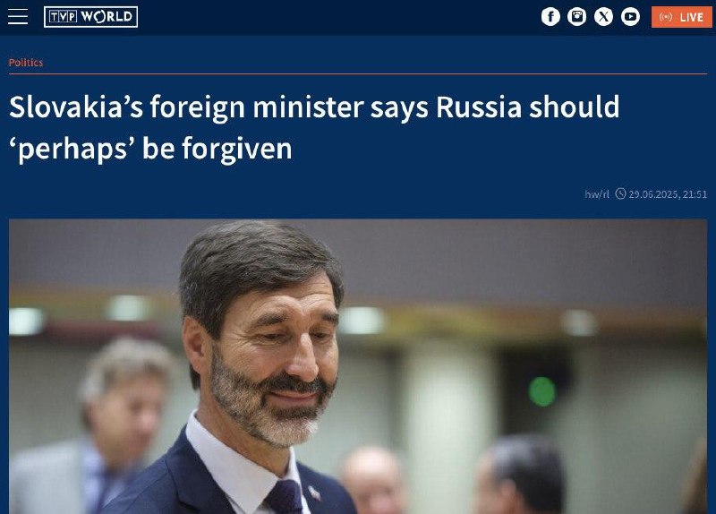 ‼️🇷🇺🇸🇰Slovenský ministr zahraničí vyzval Západ k dialogu s Ruskem a možnému od...