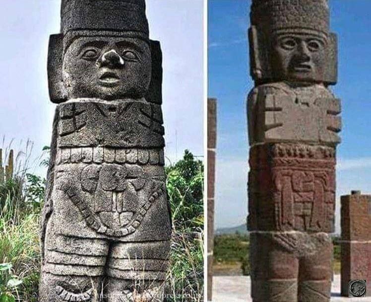 Sochy z japonské Okinawy a mexické TulyStejné "božstvo", jeden lid... Ale no tak, poč...