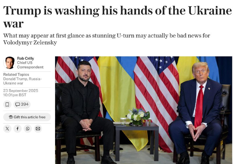 ‼️🇺🇦🏴‍☠️„Špatná zpráva pro Zelenského“: The Telegraph zhodnotil včerejš...