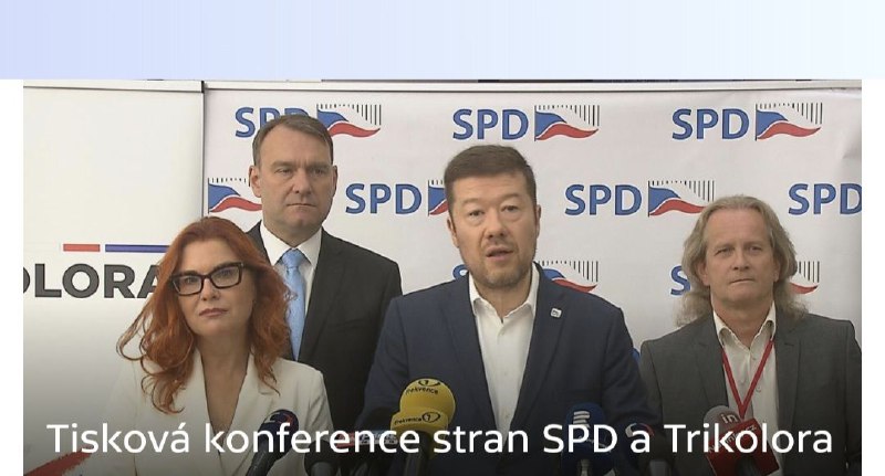 🇨🇿SPD a Trikolora půjdou do dalších voleb společně.Hnutí SPD a Trikolora uzavřela dohod...