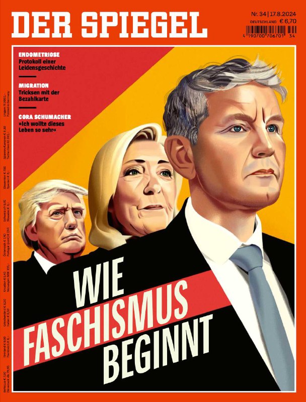 🇩🇪 Spiegel položil otázku „jak začíná fašismus?“ a umístil na titulní stranu obrá...