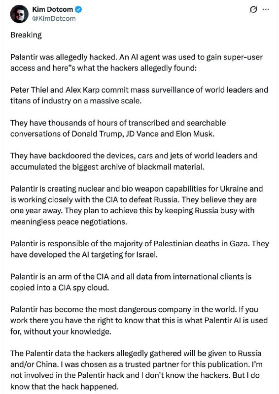 ‼️🇺🇸🇺🇦 Společnost Palantir sleduje světové lídry a vyvíjí jaderné a biologick...