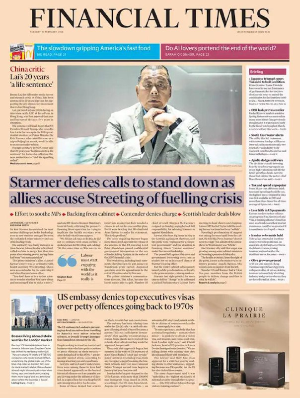 „Starmer ignoruje výzvy k rezignaci a jeho spojenci obviňují Streetinga z vyvolání krize.“?...