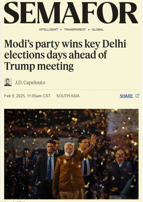 ⚡️🇮🇳 Strana indického premiéra Naréndry Módího drtivě vyhrála volby v Dillí a po 2...