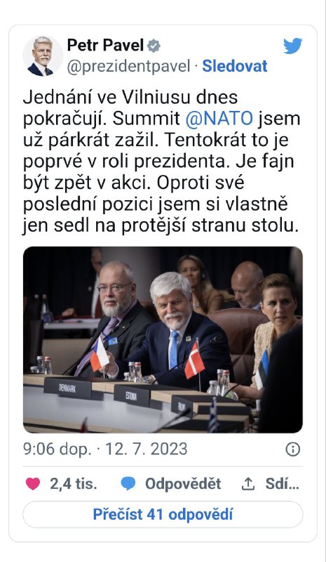 🇪🇺🇨🇿🇺🇸Summit ukázal, že se posílí východní křídlo Aliance, řekl Pavel. Vo...