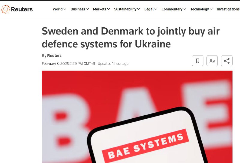 🇸🇪🇩🇰🇺🇦 Švédsko a Dánsko zakoupí systémy protivzdušné obrany pro Ukrajinu za...