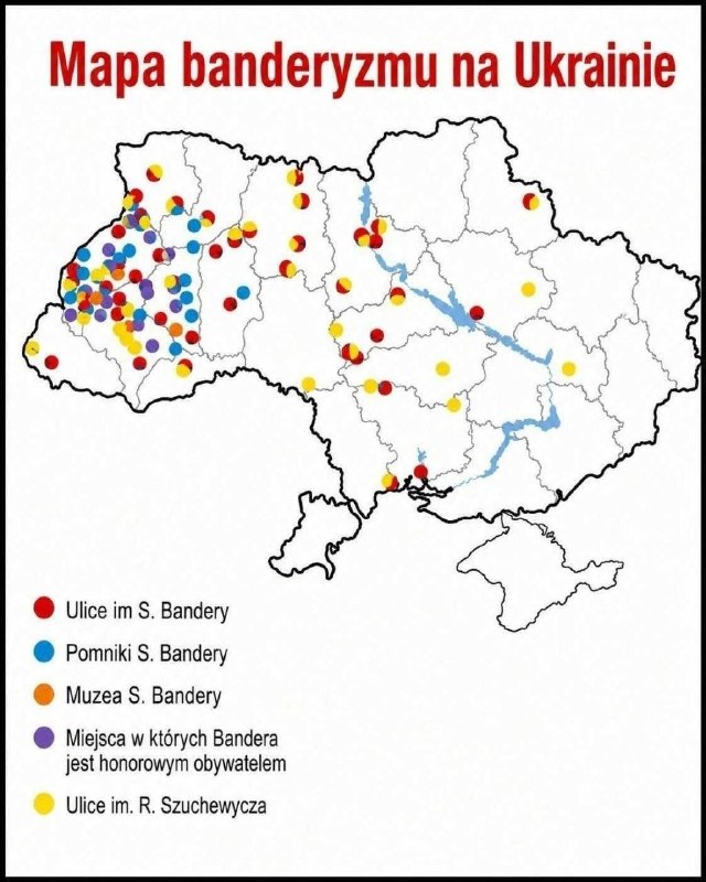 TADY JE POLÁKY VYTVOŘENÁ MAPA BANDERISMU NA UKRAJINĚ