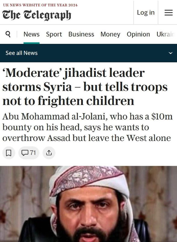 The Telegraph;"Umírněný" vůdce džihádistů útočí na Sýrii, ale říká vojákům...