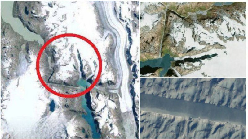 ⚡️Trojúhelník o straně přibližně 10 km, objevený v ledu Grónska.Díky tání ledu byl ne...