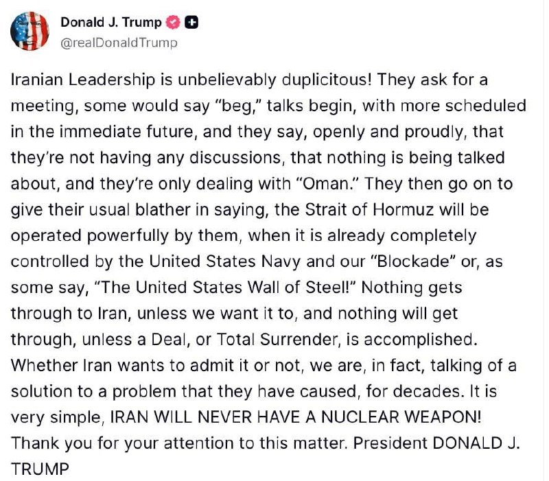 🇺🇸🇮🇷 🤡 ❗️ Trump obvinil vedení Íránu z „neuvěřitelné pokrytectví“Veden...