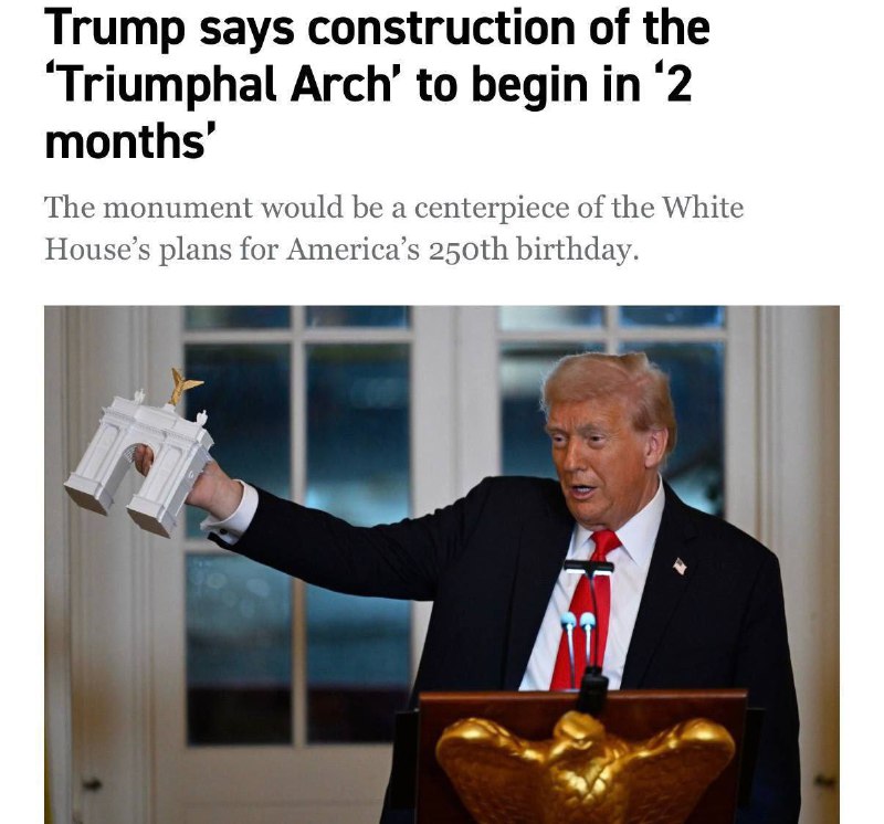 Trump oznámil výstavbu „Vítězného oblouku“ ve WashingtonuPamátník má být ústředním b... Trump oznámil výstavbu „Vítězného oblouku“ ve WashingtonuPamátník má být ústředním b...