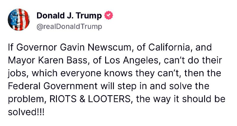 Trump právě DOPÁLIL Gavina Newscuma a Karen Bassovou, jejichž ulice zaplavili výtržníci."...