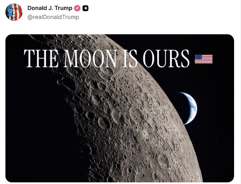 🇺🇸 Trump prohlásil, že Měsíc patří Spojeným státům.🤡Zveřejnil fotografii Měsíce...