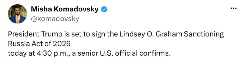 🇺🇸 Trump prohlásil, že podepíše zákon o „extrémních sankcích“ proti Rusku. 🇺🇸 Trump prohlásil, že podepíše zákon o „extrémních sankcích“ proti Rusku.