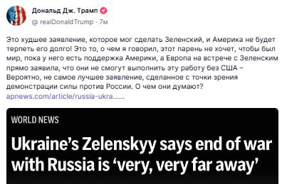 Trump reagoval na Zelenského slova, že konec války na Ukrajině je ještě hodně, hodně daleko:...