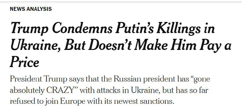 🇺🇸🇷🇺🇺🇦 Trump signalizuje, že se od ukrajinského konfliktu stahuje — New York T...