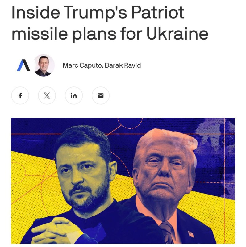 ‼️🇺🇸🇺🇦Trump slíbil Zelenskému urgentní pomoc pro Patriot — Axios▪️Podle Axi...