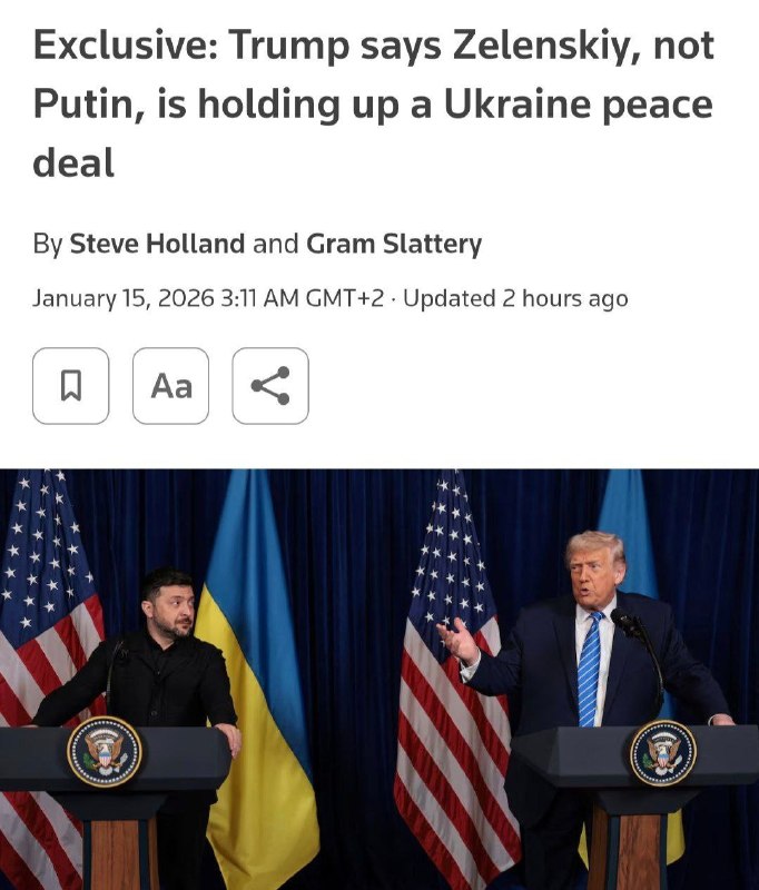 🇺🇸🇺🇦🇷🇺 Trump: Urovnání na Ukrajině zdržuje Zelenský, ne Putin▪️V podstat?...