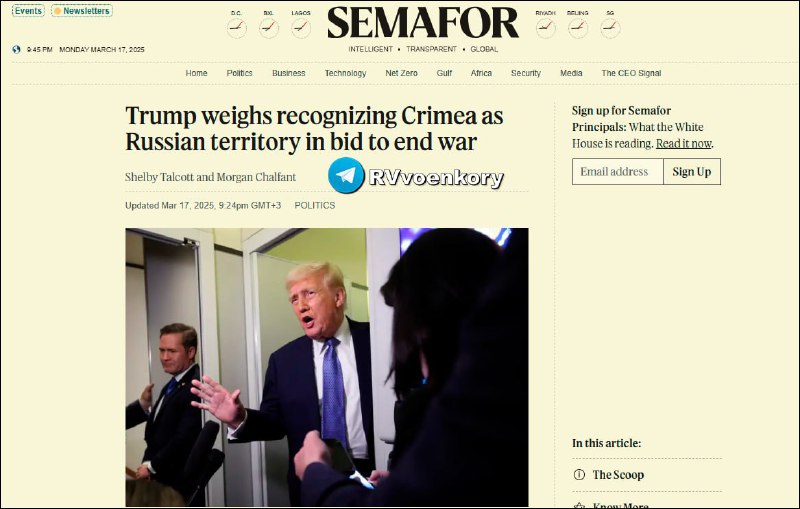 ‼️🇷🇺🇺🇸 Trump zvažuje uznání Krymu jako ruského území ve snaze ukončit válku ...