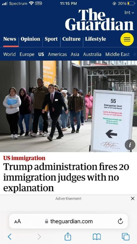 ⚡️🇺🇸Trumpova administrativa propustila bez vysvětlení 20 imigračních soudců.Soudy jso...