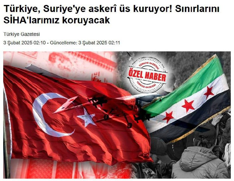 🔥Turecko  možná postaví dvě vojenské základny v Sýrii.Provládní publikace Türkiye uvád...