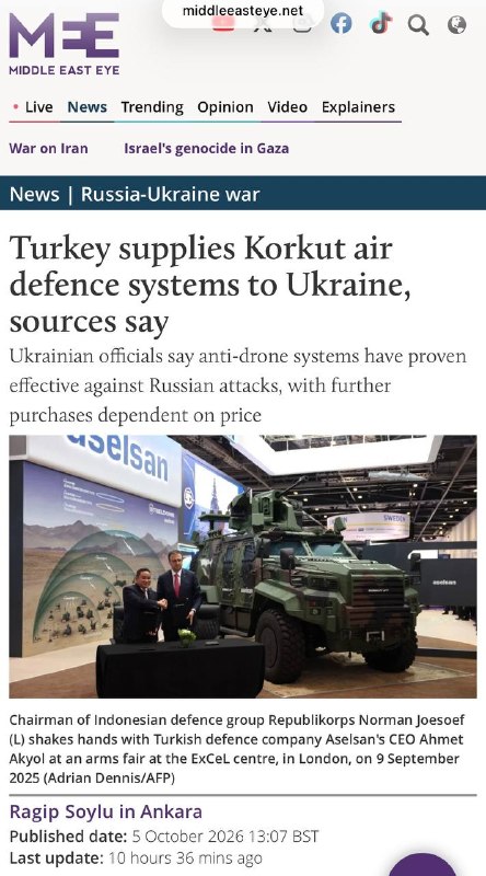 🇹🇷🇺🇦 Turecko tajně dodalo Ukrajině několik baterií (jedna baterie se skládá ze 3-4...