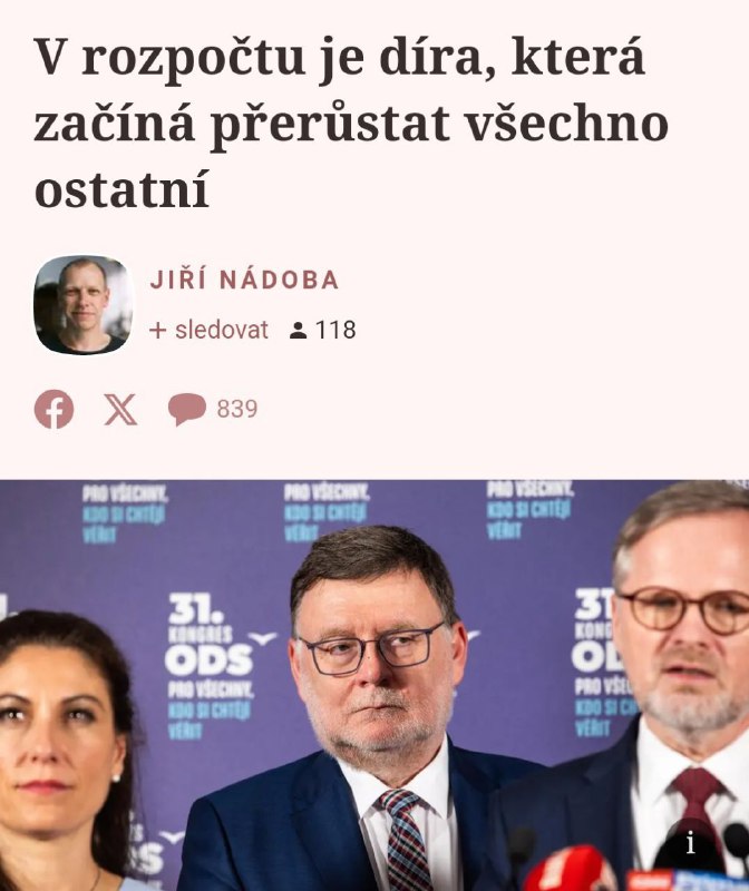 Ukázalo se, že v rozpočtu je díra, která přerůstá všechno ostatní. Státu chybí peníze n...