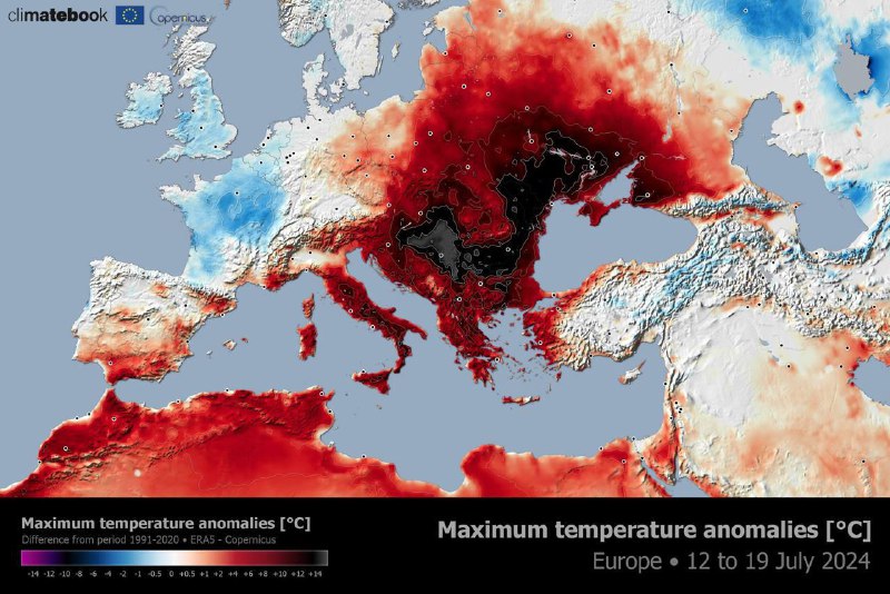 ‼️☀️🇺🇦Ukrajina je v epicentru teplotní anomálie, - Climatebook▪️Mapa ukazuje tep...