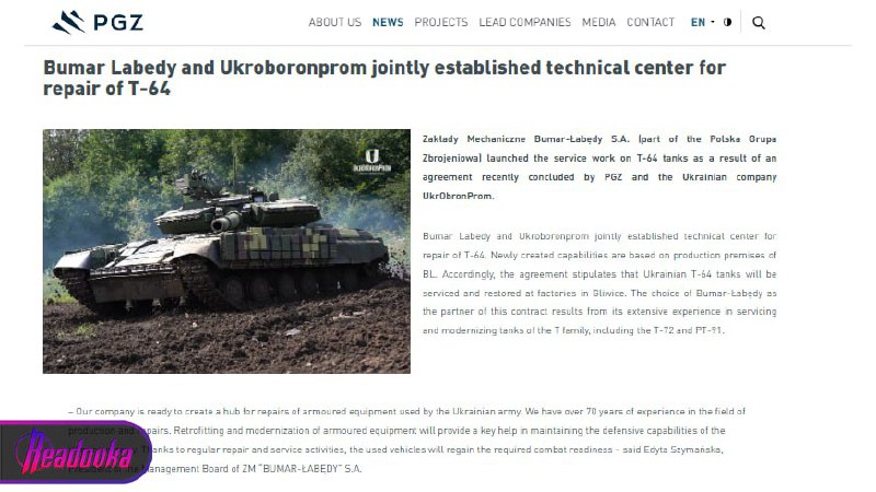 Ukrajina podepsala smlouvu s polskou společnost&iacute; na opravu a &uacute;držbu tanků T-64 - Kyjev douf&aacute;, ...